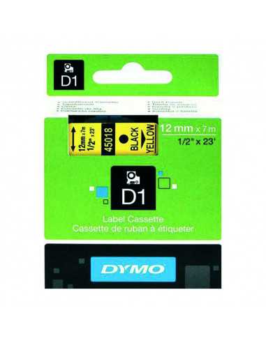 Dymo Label Tape 12mm Black on Yellow