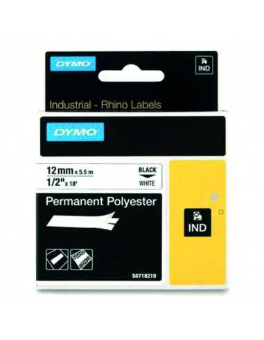 Dymo Polyester Tape 12mm x 3.5M Black...