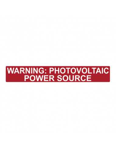 Label Solar Warning PV Power White on...