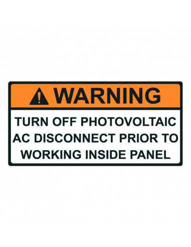Label Solar Warning Turn Off...