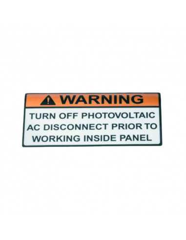 Label Warning Turn Off PV 50.8 x 104.6mm