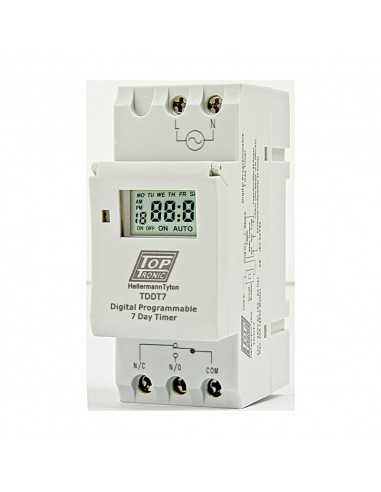 Timer Digital 7 Day 25A Din Rail Mounted