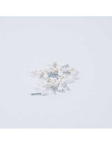 Cable Clips Flat 8.5mm White Pkt of 20