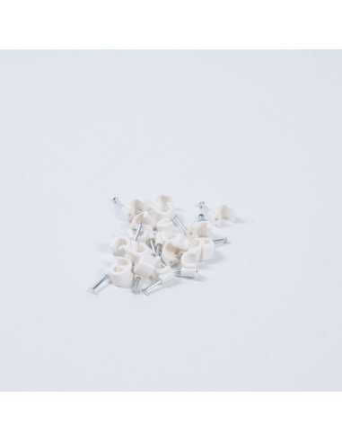 Cable Clips Round 5.0mm White Pkt of 20