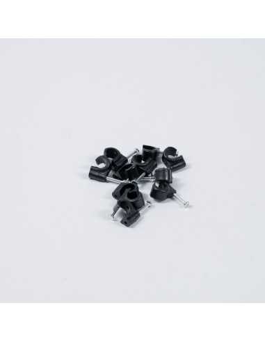 Cable Clips Round 8.0mm Black Pkt of 20