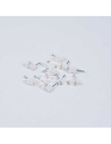 Cable Clips Round 8.0mm White Pkt of 20